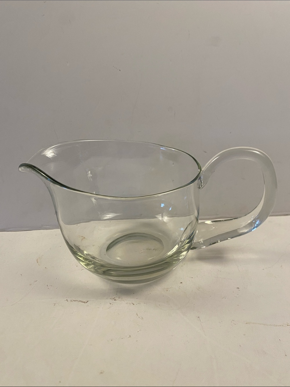 Clear Glass Gravy Boat with Handle